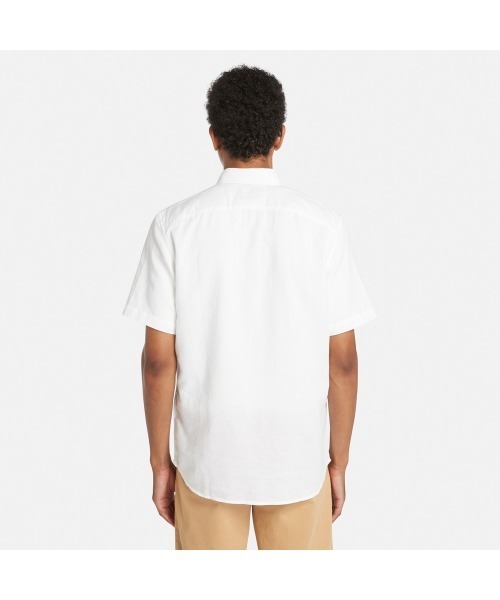 Timberland（ティンバーランド）の「半袖 ラベル コットン リネン シャツ メンズ（シャツ/ブラウス・メンズ・ホワイト・LARGE/MEDIUM/SMALL/X-LARGE/XX-LARGE）」の3枚目の写真