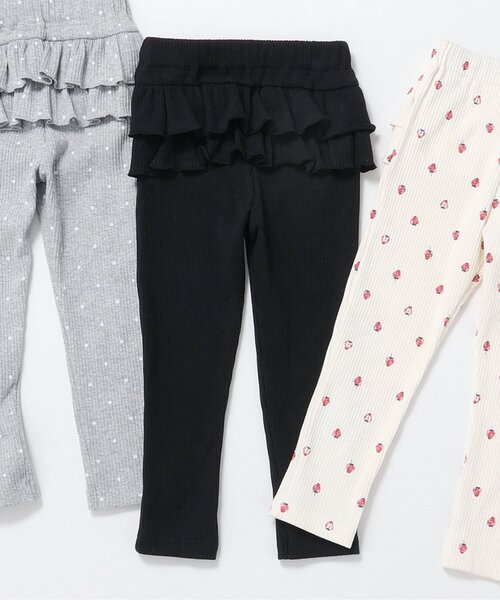 apres les cours（アプレレクール）の「後ろフリルレギンス/7days Style pants（レギンス/スパッツ・キッズ・グレー/アイボリー/ブラック・80/130/90/100/110/120）」の3枚目の写真