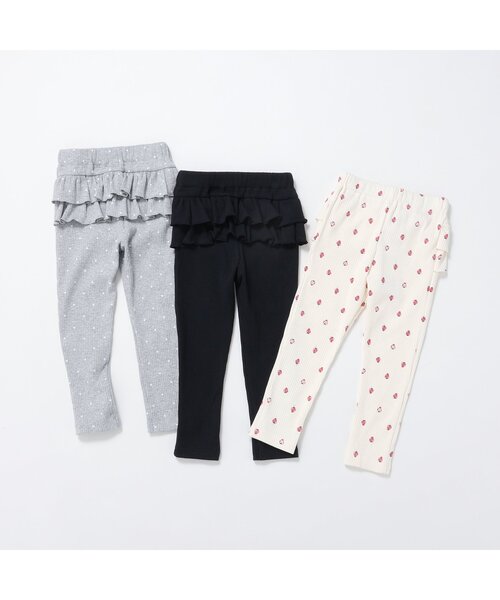 apres les cours（アプレレクール）の「後ろフリルレギンス/7days Style pants（レギンス/スパッツ・キッズ・グレー/アイボリー/ブラック・80/130/90/100/110/120）」の6枚目の写真
