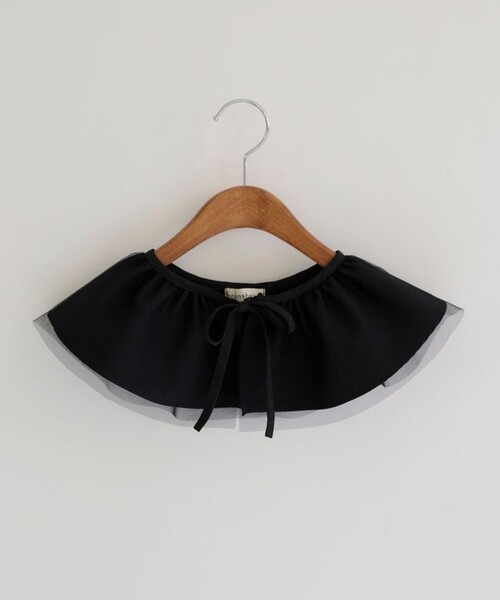 BRANSHES（ブランシェス）の「【b.+A】金子綾/チュール付き付け襟（付け襟・キッズ・オフホワイト/ブラック・M/L）」の2枚目の写真