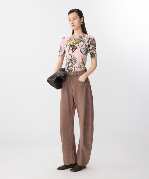 JNBY（ジェーエヌビーワイ）の「Floral Sheer Fit Top / シアーフィットトップス（Tシャツ/カットソー・レディース・ピンク/イエロー・36/38/40）」の7枚目の写真