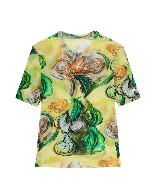 JNBY（ジェーエヌビーワイ）の「Floral Sheer Fit Top / シアーフィットトップス（Tシャツ/カットソー・レディース・ピンク/イエロー・36/38/40）」の14枚目の写真