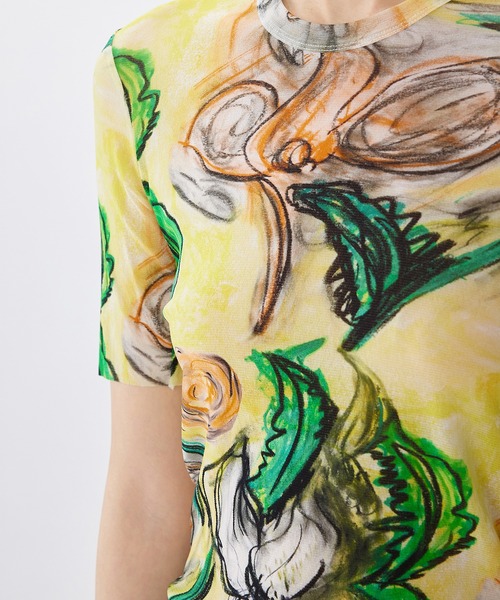 JNBY（ジェーエヌビーワイ）の「Floral Sheer Fit Top / シアーフィットトップス（Tシャツ/カットソー・レディース・ピンク/イエロー・36/38/40）」の20枚目の写真