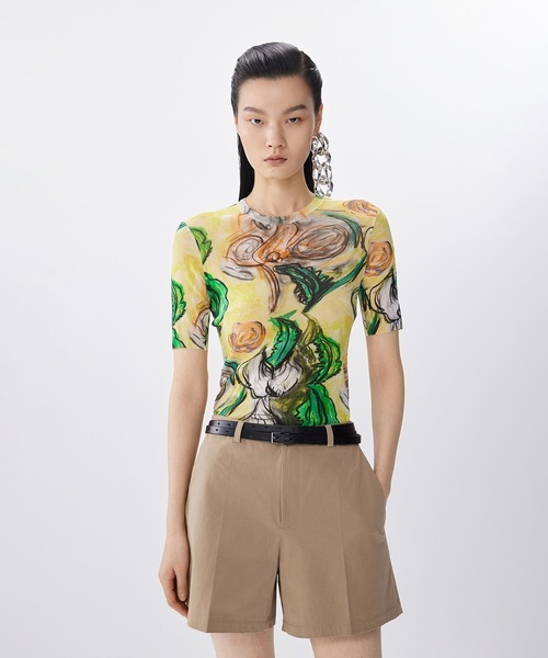 JNBY（ジェーエヌビーワイ）の「Floral Sheer Fit Top / シアーフィットトップス（Tシャツ/カットソー・レディース・ピンク/イエロー・36/38/40）」の17枚目の写真