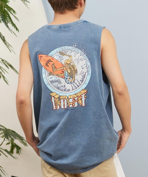 lost/ロスト タンクトップ/ノースリーブTシャツ バックプリント