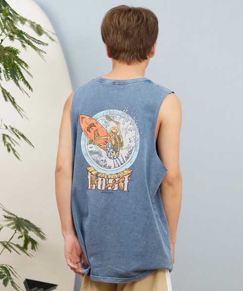 lost/ロスト タンクトップ/ノースリーブTシャツ バックプリント