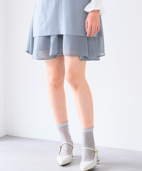 MISCH MASCH(ミッシュマッシュ)の「裾シフォンフリルミニジャンスカ(ワンピース・レディース・ライトグレー/ベージュ・M/S)」の20枚目の写真