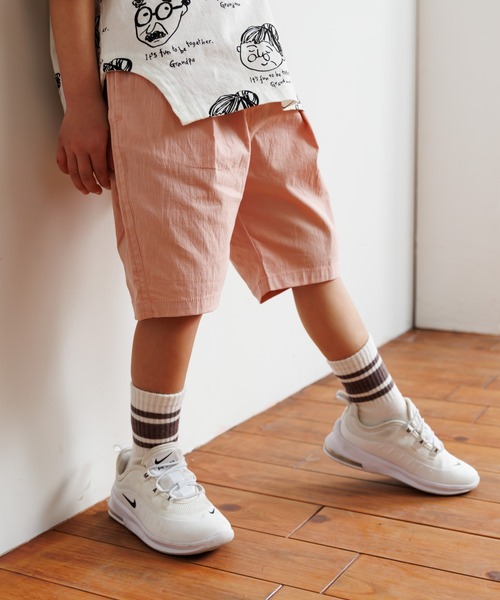 セール】ペールカラーストレッチタックパンツ□80～140cm