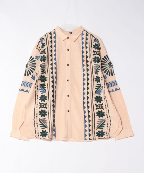 チャイハネ（チャイハネ）の「【チャイハネ】バフラ刺繍MEN'Sシャツ（シャツ/ブラウス・メンズ・ホワイト/ブラック/ベージュ・FREE）」の3枚目の写真