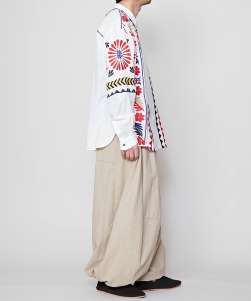 チャイハネ（チャイハネ）の「【チャイハネ】バフラ刺繍MEN'Sシャツ（シャツ/ブラウス・メンズ・ホワイト/ブラック/ベージュ・FREE）」の11枚目の写真