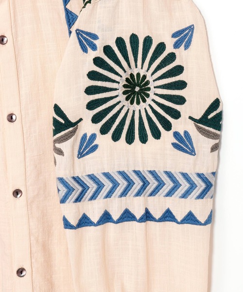 チャイハネ（チャイハネ）の「【チャイハネ】バフラ刺繍MEN'Sシャツ（シャツ/ブラウス・メンズ・ホワイト/ブラック/ベージュ・FREE）」の4枚目の写真