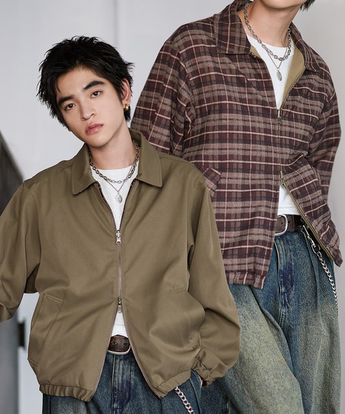 Bleme（ブレム）の「リバーシブル ダブルジップ ハリントン