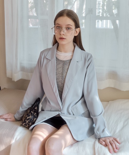 Birthday room（バースデイルーム）の「カラーテーラードジャケット/color tailored jacket（テーラードジャケット・レディース・ピンク/ブラック/ライトブルー・FREE）」の2枚目の写真