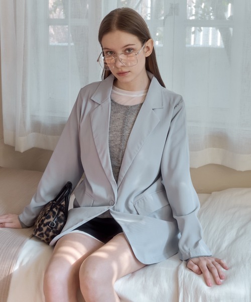 Birthday room（バースデイルーム）の「カラーテーラードジャケット/color tailored jacket（テーラードジャケット・レディース・ピンク/ブラック/ライトブルー・FREE）」の11枚目の写真