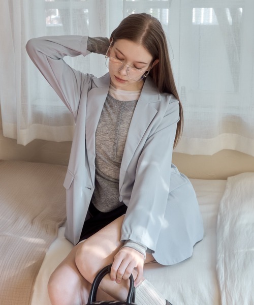 Birthday room（バースデイルーム）の「カラーテーラードジャケット/color tailored jacket（テーラードジャケット・レディース・ピンク/ブラック/ライトブルー・FREE）」の12枚目の写真