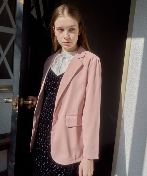 Birthday room（バースデイルーム）の「カラーテーラードジャケット/color tailored jacket（テーラードジャケット・レディース・ピンク/ブラック/ライトブルー・FREE）」の16枚目の写真