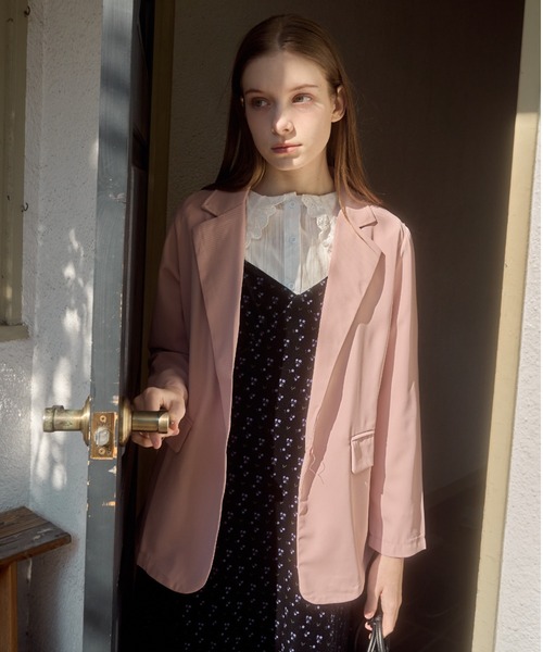 Birthday room（バースデイルーム）の「カラーテーラードジャケット/color tailored jacket（テーラードジャケット・レディース・ピンク/ブラック/ライトブルー・FREE）」の19枚目の写真