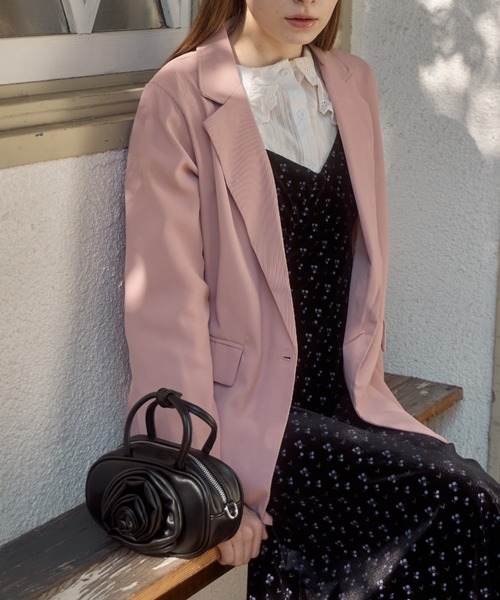 Birthday room（バースデイルーム）の「カラーテーラードジャケット/color tailored jacket（テーラードジャケット・レディース・ピンク/ブラック/ライトブルー・FREE）」の20枚目の写真