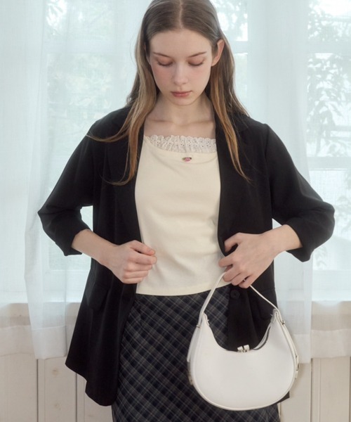 Birthday room（バースデイルーム）の「カラーテーラードジャケット/color tailored jacket（テーラードジャケット・レディース・ピンク/ブラック/ライトブルー・FREE）」の6枚目の写真