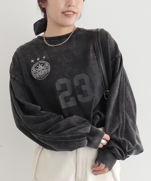 CRAFT STANDARD BOUTIQUE（クラフトスタンダードブティック）の「【ユニセックス】ヴィンテージゲームシャツ-B（Tシャツ/カットソー・レディース・アイボリー/ブラック/グレー・S/M/L）」の2枚目の写真