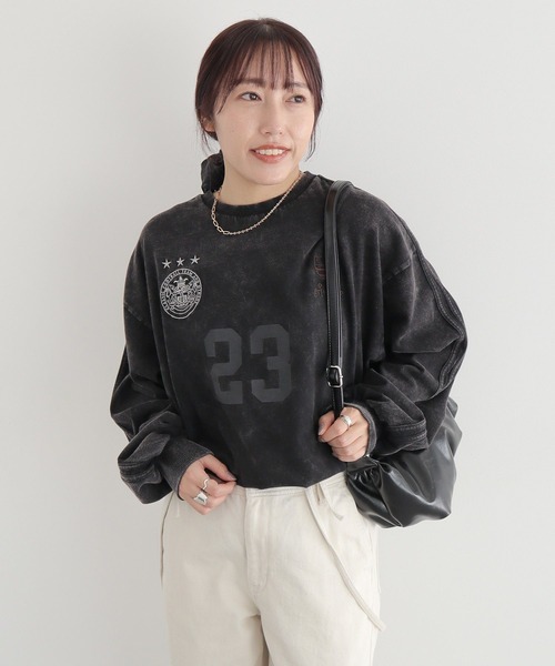 CRAFT STANDARD BOUTIQUE（クラフトスタンダードブティック）の「【ユニセックス】ヴィンテージゲームシャツ-B（Tシャツ/カットソー・レディース・アイボリー/ブラック/グレー・S/M/L）」の10枚目の写真