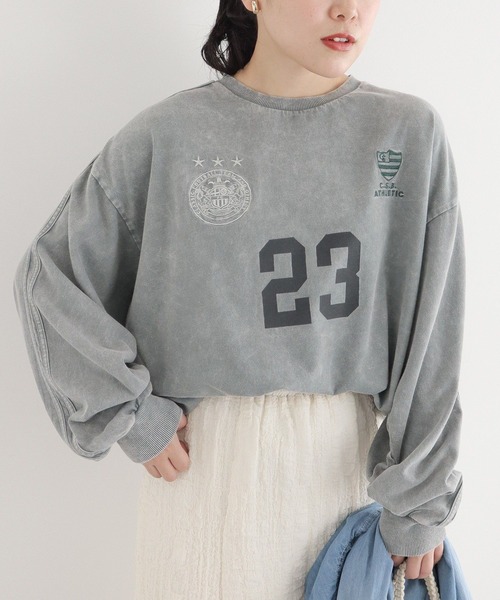 CRAFT STANDARD BOUTIQUE（クラフトスタンダードブティック）の「【ユニセックス】ヴィンテージゲームシャツ-B（Tシャツ/カットソー・レディース・アイボリー/ブラック/グレー・S/M/L）」の4枚目の写真