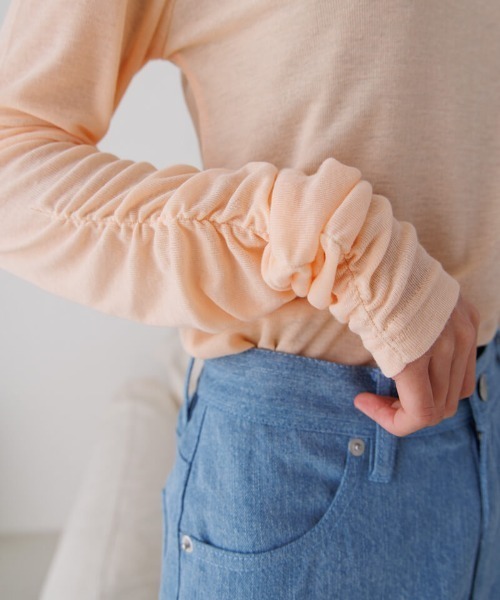 flower（フラワー）の「リンクルリブロングスリーブ（Tシャツ/カットソー・レディース・アイボリー/オレンジ・FREE）」の19枚目の写真