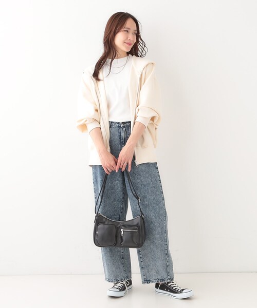 Cutie Blonde(キューティーブロンド)の「季節の変わり目に頼れる ダブルZIPダンボールパーカー(カーディガン/ボレロ・レディース・オフホワイト/ブラック/ライトグレー・00)」の21枚目の写真