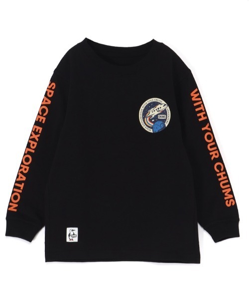 CHUMS(チャムス)の「【CHUMS】 Kids Space Exploration L/S T-Shirt キッズ スペースエクスプロアレイション ロングスリーブティーシャツ(Tシャツ/カットソー・キッズ・ホワイト/ブラック/ブルー/グレー・X-LARGE/LARGE/MEDIUM)」の2枚目の写真
