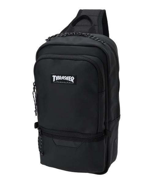 THRASHER(スラッシャー)の「THRASHER/スラッシャー ボディバック Sling Bag 軽量 THR-324(ボディバッグ/ウエストポーチ・メンズ・ブラック×ブラック/ブラック×ホワイト・FREE)」の2枚目の写真