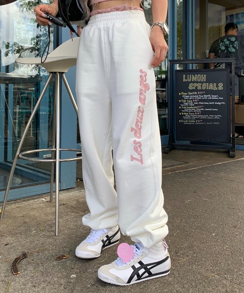 INTER FACTORY(インターファクトリー)の「mayu - レースレイヤード風スウェットパンツ made in INTERFACTORY(スウェットパンツ・レディース・グレー/アイボリー・SMALL/MEDIUM)」の2枚目の写真