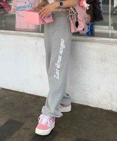 セール】mayu - レースレイヤード風スウェットパンツ made in