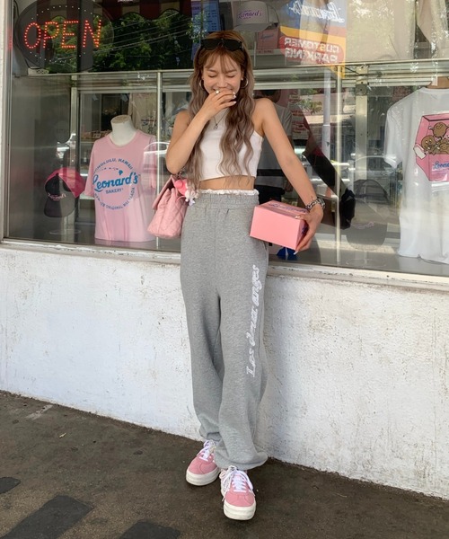 INTER FACTORY(インターファクトリー)の「mayu - レースレイヤード風スウェットパンツ made in INTERFACTORY(スウェットパンツ・レディース・グレー/アイボリー・SMALL/MEDIUM)」の9枚目の写真