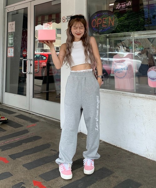 INTER FACTORY(インターファクトリー)の「mayu - レースレイヤード風スウェットパンツ made in INTERFACTORY(スウェットパンツ・レディース・グレー/アイボリー・SMALL/MEDIUM)」の10枚目の写真