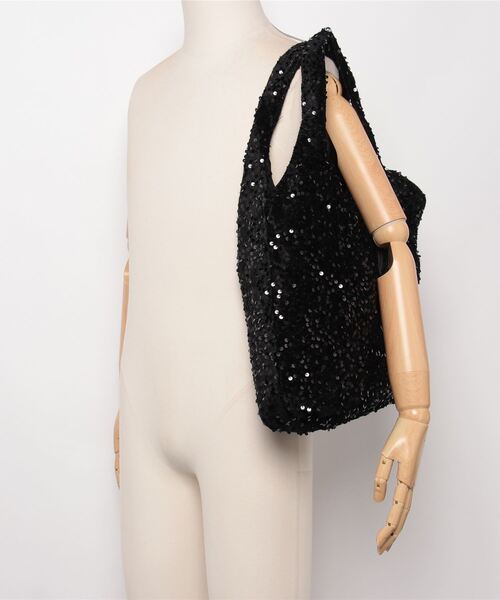 Anthe(アンテ)の「【Anthe】 / ポーチ付きスパンコールマルシェBAG / ant-000023(ショルダーバッグ・レディース・ブラック/シルバー・ONESIZE)」の10枚目の写真