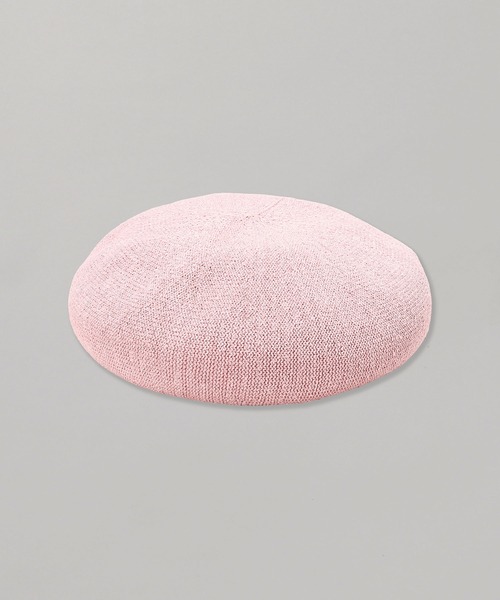 KIJIMA TAKAYUKI（キジマ　タカユキ）の「KIJIMA TAKAYUKI WASHI KNIT BERET EWKN-001A（ハンチング/ベレー帽・レディース・オフホワイト/ピンク/ブラック・ONE SIZE）」の3枚目の写真