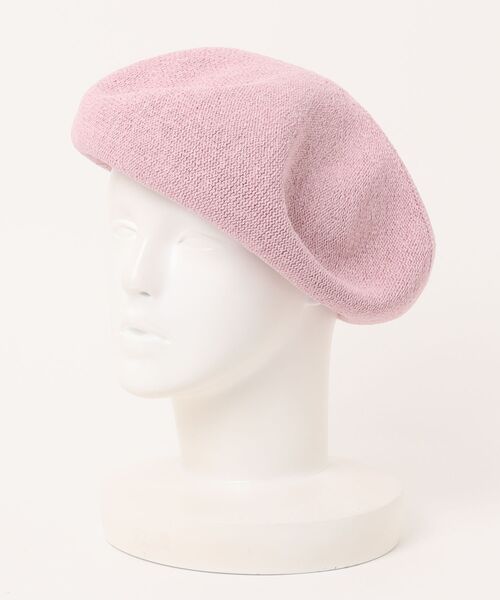 KIJIMA TAKAYUKI（キジマ　タカユキ）の「KIJIMA TAKAYUKI WASHI KNIT BERET EWKN-001A（ハンチング/ベレー帽・レディース・オフホワイト/ピンク/ブラック・ONE SIZE）」の7枚目の写真
