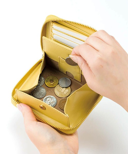 BARCOS（バルコス）の「【BARCOS/バルコス】紛失防止チップ付きシュリンクレザー折財布＜ノヴィタ＞（財布・レディース・イエロー/ブラック/ブルー/ベージュ系その他/レッド/グリーン/オレンジ・ONE SIZE）」の10枚目の写真