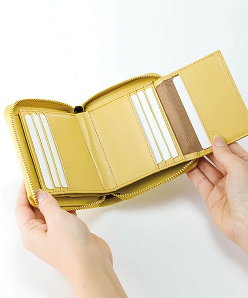 BARCOS（バルコス）の「【BARCOS/バルコス】紛失防止チップ付きシュリンクレザー折財布＜ノヴィタ＞（財布・レディース・イエロー/ブラック/ブルー/ベージュ系その他/レッド/グリーン/オレンジ・ONE SIZE）」の11枚目の写真