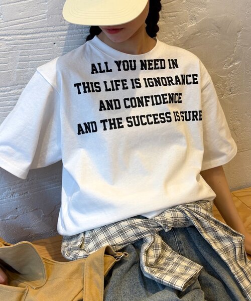 CIAOPANIC TYPY（チャオパニックティピー）の「【UNISEX】レタリングプリントロゴTEE（Tシャツ/カットソー・レディース・ブルー/グレー/ネイビー/ピンク/ホワイト・MEDIUM/LARGE）」の6枚目の写真