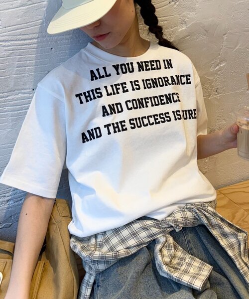 CIAOPANIC TYPY（チャオパニックティピー）の「【UNISEX】レタリングプリントロゴTEE（Tシャツ/カットソー・レディース・ブルー/グレー/ネイビー/ピンク/ホワイト・MEDIUM/LARGE）」の7枚目の写真