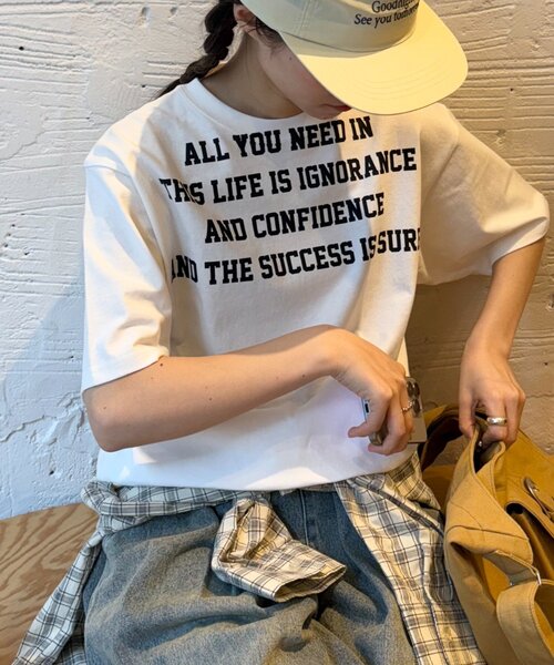 CIAOPANIC TYPY（チャオパニックティピー）の「【UNISEX】レタリングプリントロゴTEE（Tシャツ/カットソー・レディース・ブルー/グレー/ネイビー/ピンク/ホワイト・MEDIUM/LARGE）」の8枚目の写真