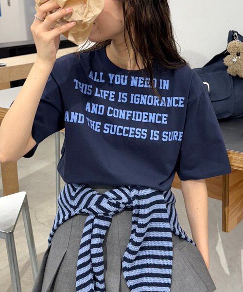 CIAOPANIC TYPY（チャオパニックティピー）の「【UNISEX】レタリングプリントロゴTEE（Tシャツ/カットソー・レディース・ブルー/グレー/ネイビー/ピンク/ホワイト・MEDIUM/LARGE）」の10枚目の写真