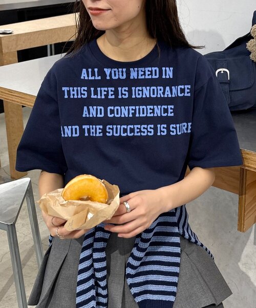 CIAOPANIC TYPY（チャオパニックティピー）の「【UNISEX】レタリングプリントロゴTEE（Tシャツ/カットソー・レディース・ブルー/グレー/ネイビー/ピンク/ホワイト・MEDIUM/LARGE）」の11枚目の写真