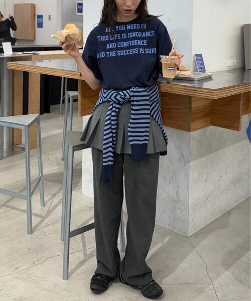 CIAOPANIC TYPY（チャオパニックティピー）の「【UNISEX】レタリングプリントロゴTEE（Tシャツ/カットソー・レディース・ブルー/グレー/ネイビー/ピンク/ホワイト・MEDIUM/LARGE）」の12枚目の写真