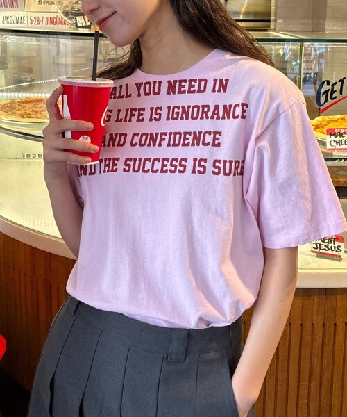 CIAOPANIC TYPY（チャオパニックティピー）の「【UNISEX】レタリングプリントロゴTEE（Tシャツ/カットソー・レディース・ブルー/グレー/ネイビー/ピンク/ホワイト・MEDIUM/LARGE）」の14枚目の写真