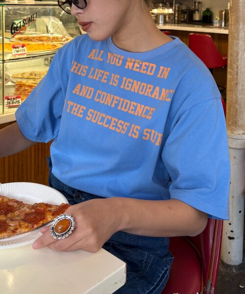 CIAOPANIC TYPY（チャオパニックティピー）の「【UNISEX】レタリングプリントロゴTEE（Tシャツ/カットソー・レディース・ブルー/グレー/ネイビー/ピンク/ホワイト・MEDIUM/LARGE）」の21枚目の写真