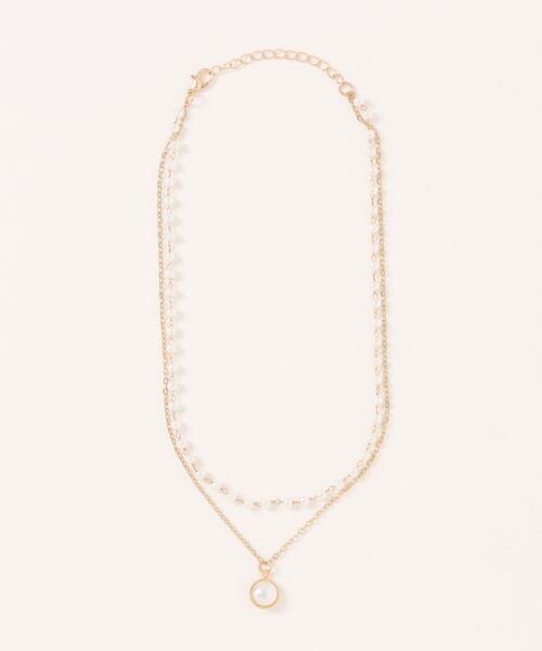mysty woman（ミスティウーマン）の「パール2重ネックレス  453141（ネックレス・レディース・ゴールド・FREE）」の7枚目の写真