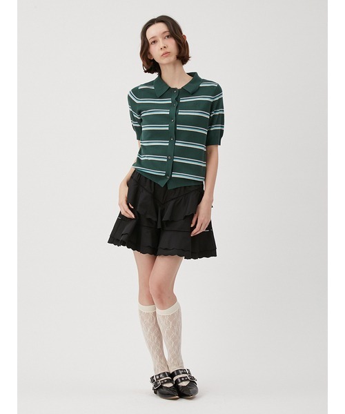 マルチボーダーニットポロシャツ セール】△Border Knit Polo / ボーダーニットポロ（ポロシャツ