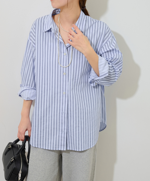 JOURNAL STANDARD relume(ジャーナルスタンダード レリューム)の「GOODIES CLUB ストライプシャツ(シャツ/ブラウス・レディース・ブルー/ブラウン/ピンク・FREE)」の14枚目の写真